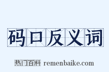 码口反义词是什么意思的图片